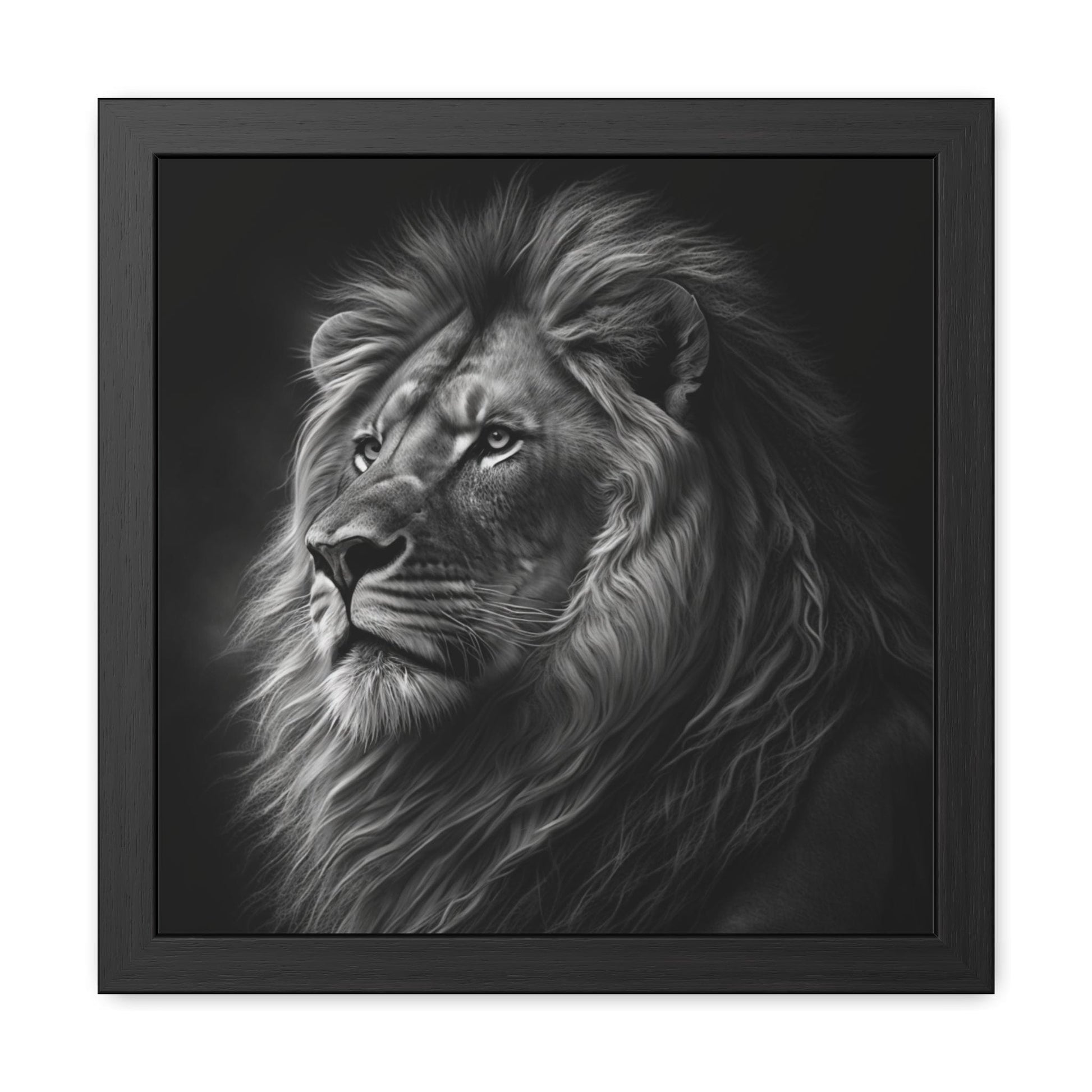 Lion - FRAMED Print "Noble Gaze of the Lion" | Calming Colour