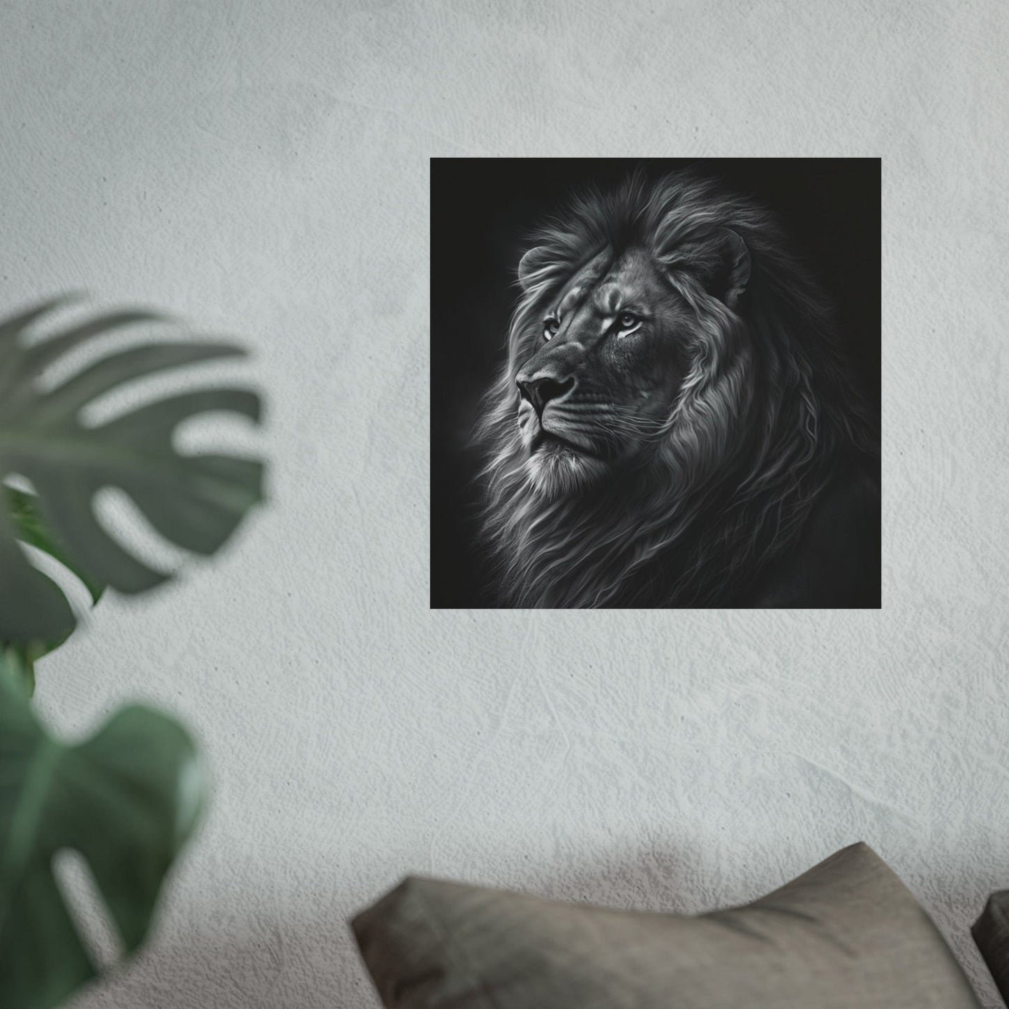 Lion - POSTER Print "Noble Gaze of the Lion" | Calming Colour