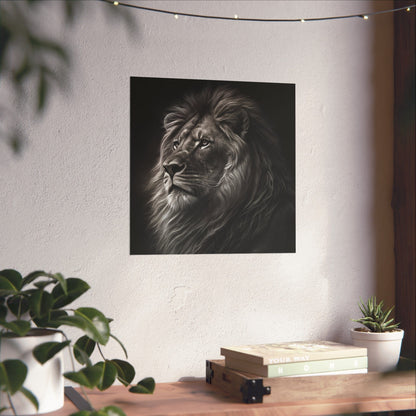 Lion - POSTER Print "Noble Gaze of the Lion" | Calming Colour