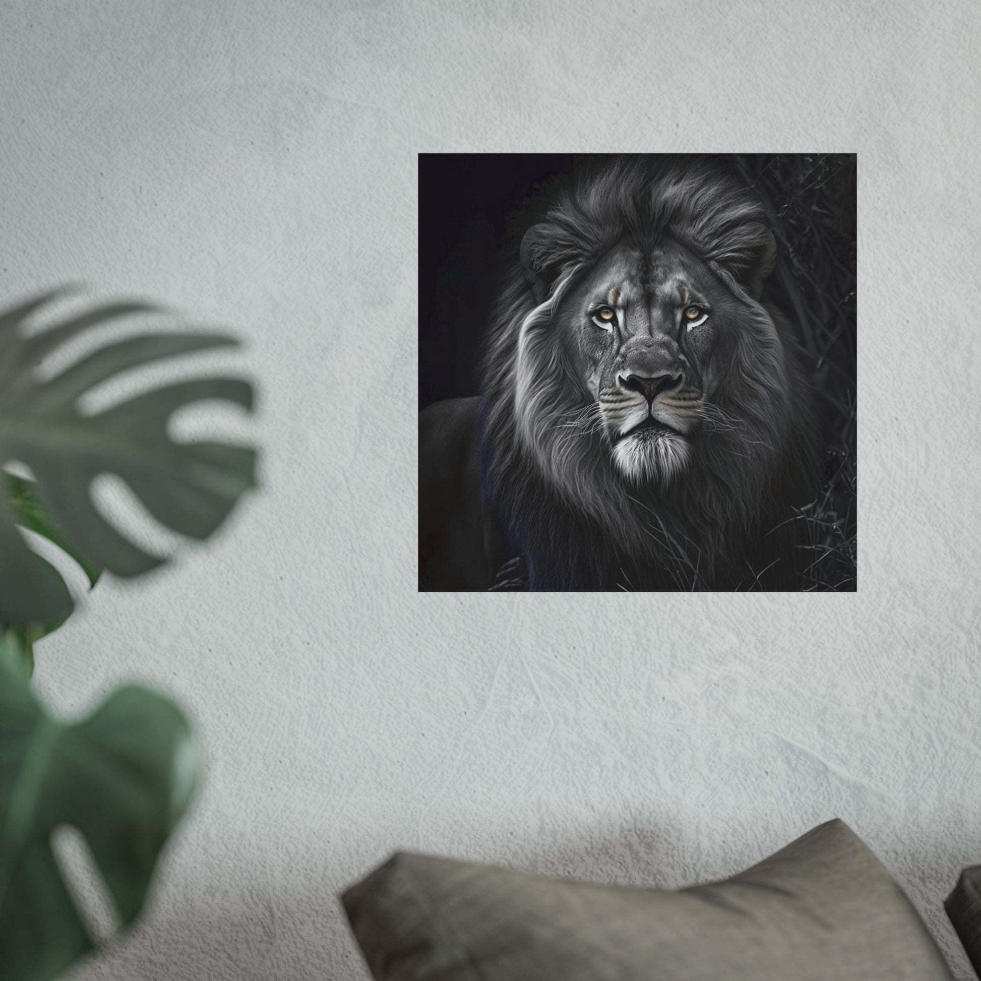 Lion - POSTER Print "Sovereign Stare: The Lion's Essence" | Calming Colour