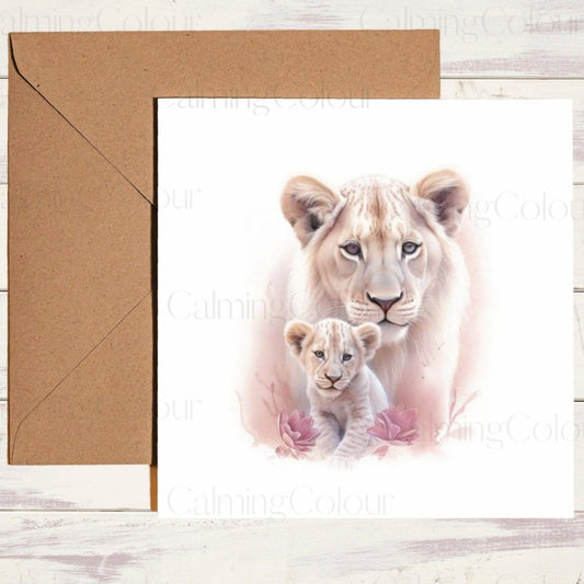 Lioness Mother's Day Card | Single Card | Calming Colour