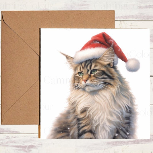 Maine Coon Christmas Card | | Christmas Card