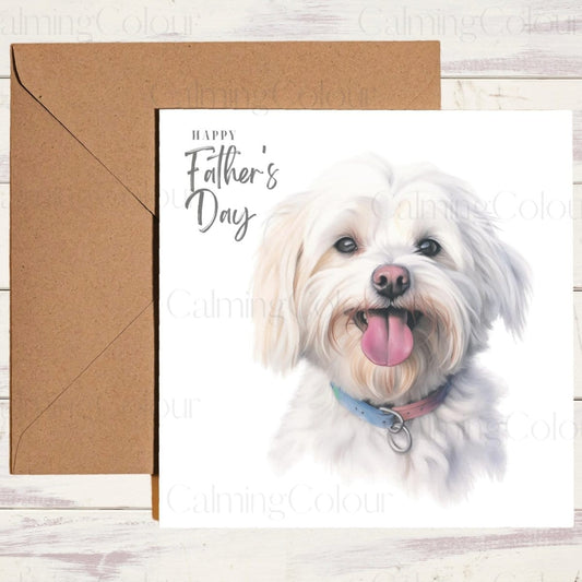 Maltese Father's Day Card | Single Card | Calming Colour