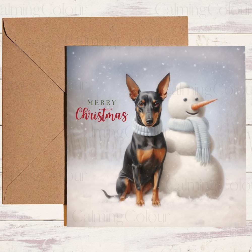 Manchester Terrier in the Snow | Christmas Card | Christmas Card