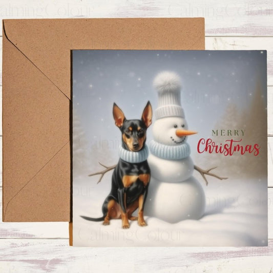 Manchester Terrier with Holiday Cheer | Christmas Card | Christmas Card