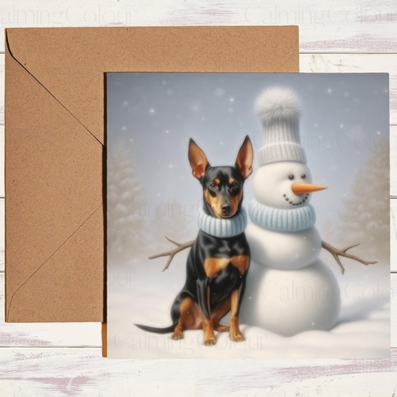 Manchester Terrier with Holiday Cheer | Christmas Card | Christmas Card