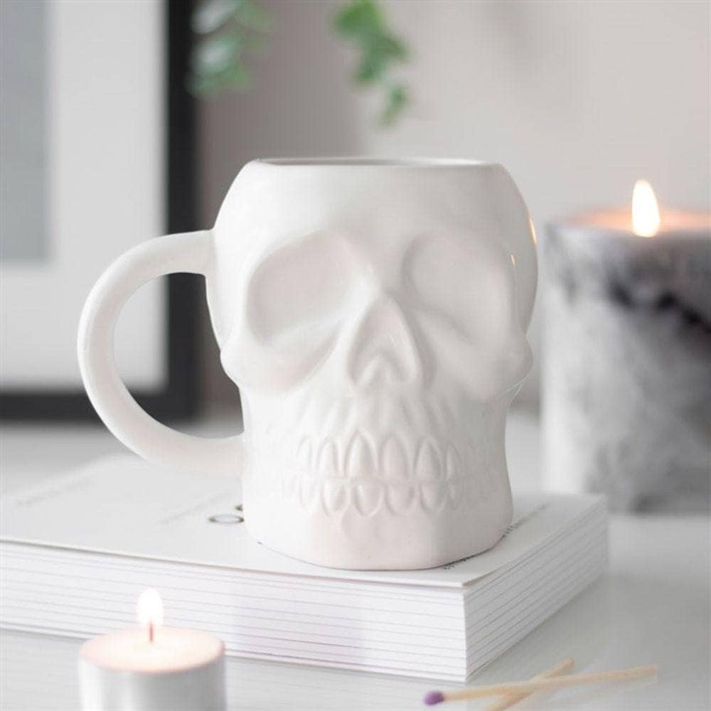 Matte White Skull Mug | Calming Colour