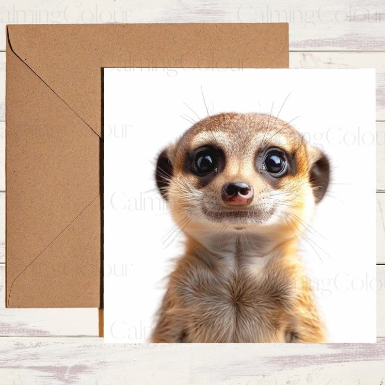 Meerkat Father's Day Card | Card for Meerkat Lover | Calming Colour