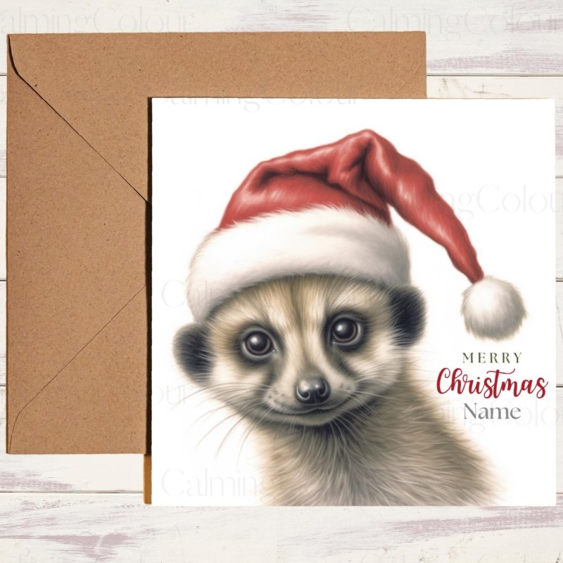 Meerkat with a Santa Hat | Christmas Card | Christmas Card