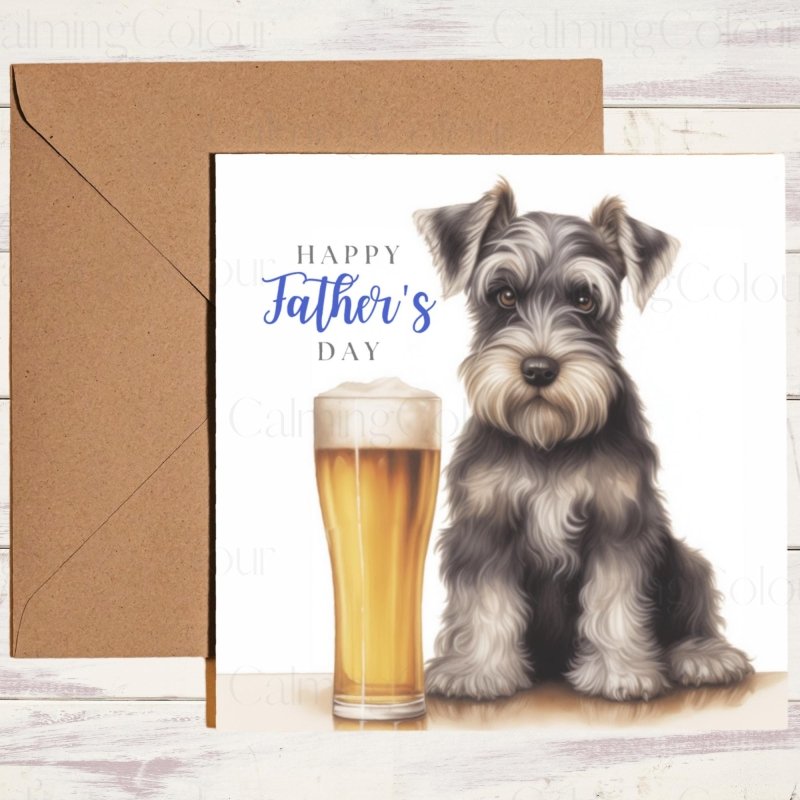 Miniature Schnauzer Father's Day Card | With Love | Father's Day