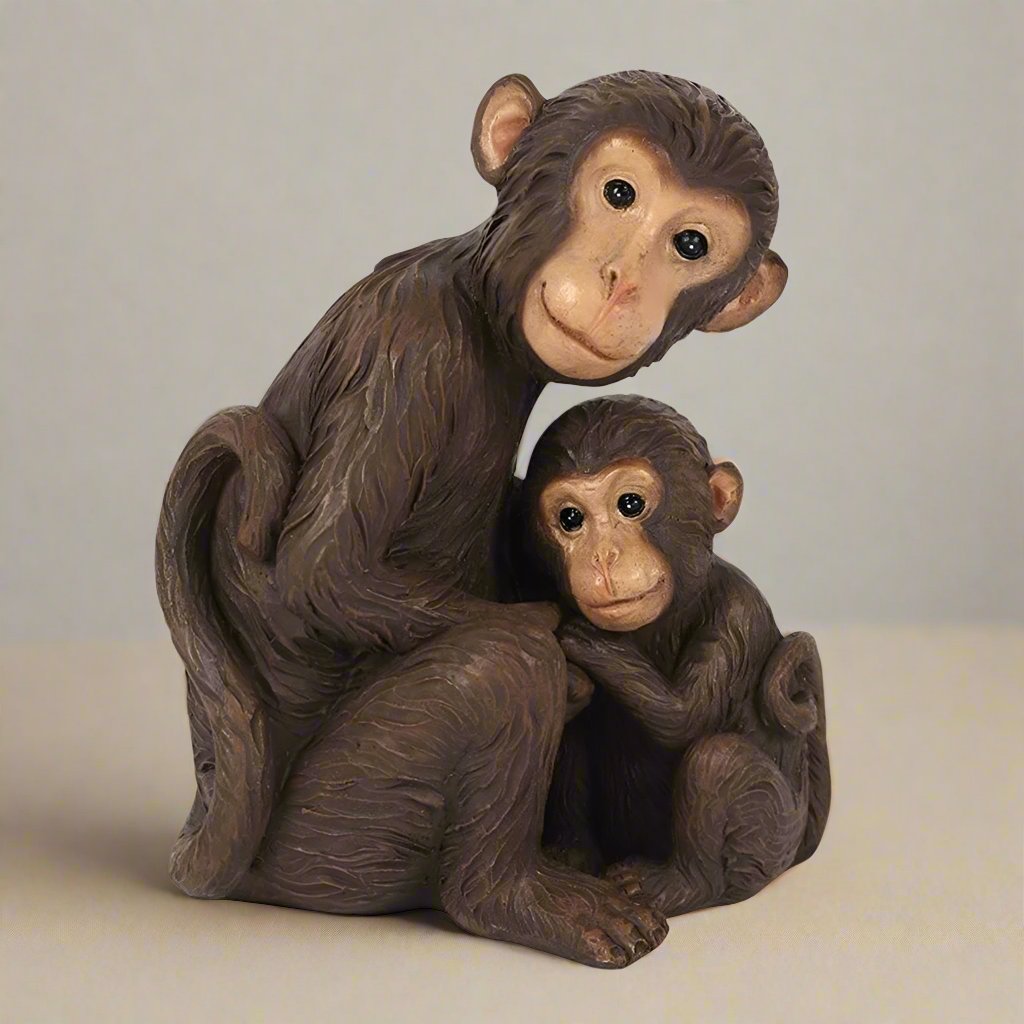 Monkey Mother and Baby Ornament | Calming Colour