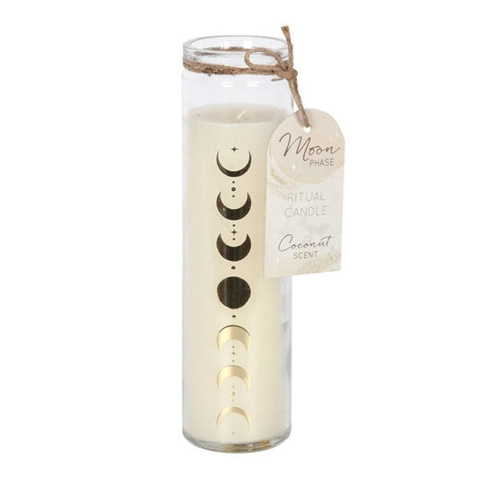 Moon Phase Coconut Tube Candle | Calming Colour