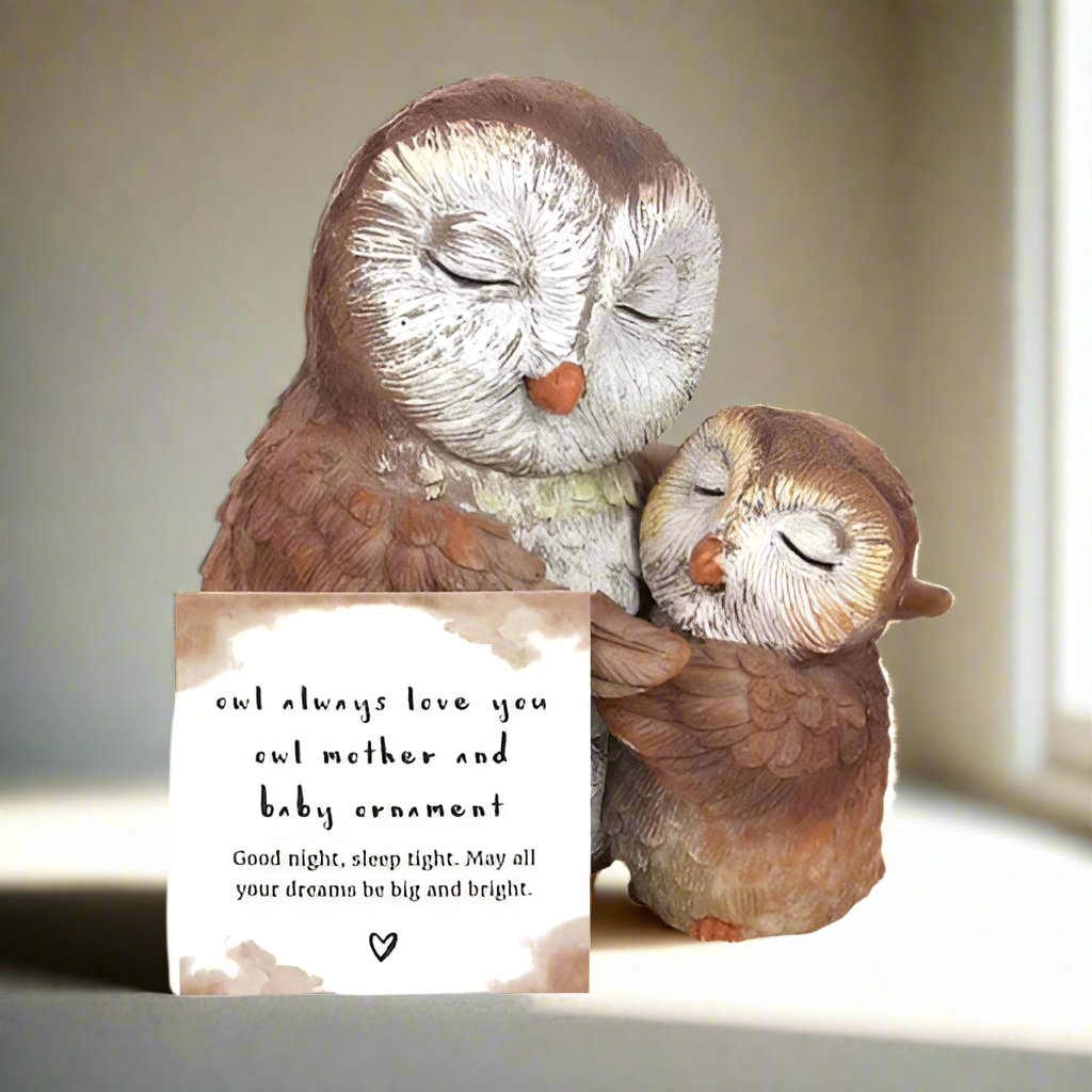 Mother and Baby Owl Ornament 'Owl Always Love You!' | Calming Colour