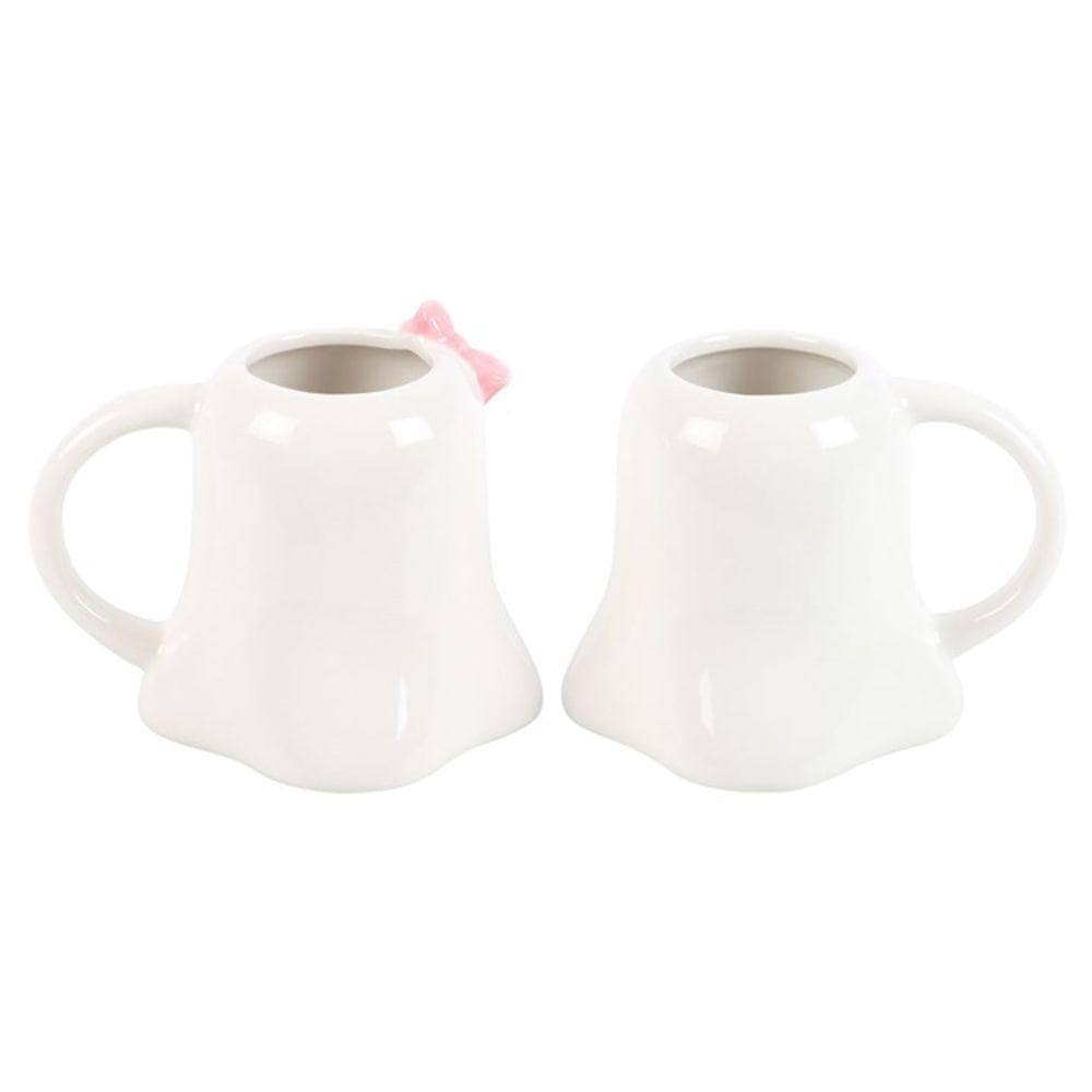 Mr and Mrs Boo Ghost Shaped Mug Set | Calming Colour