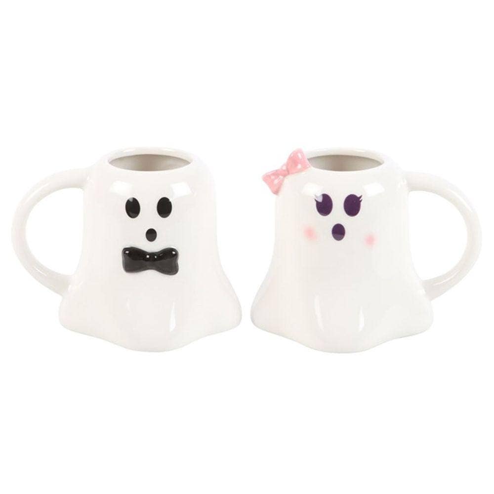 Mr and Mrs Boo Ghost Shaped Mug Set | Calming Colour