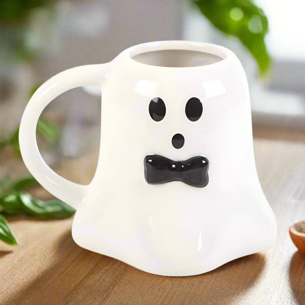 Mr Boo Ghost Shaped Mug with Bow Tie | Calming Colour