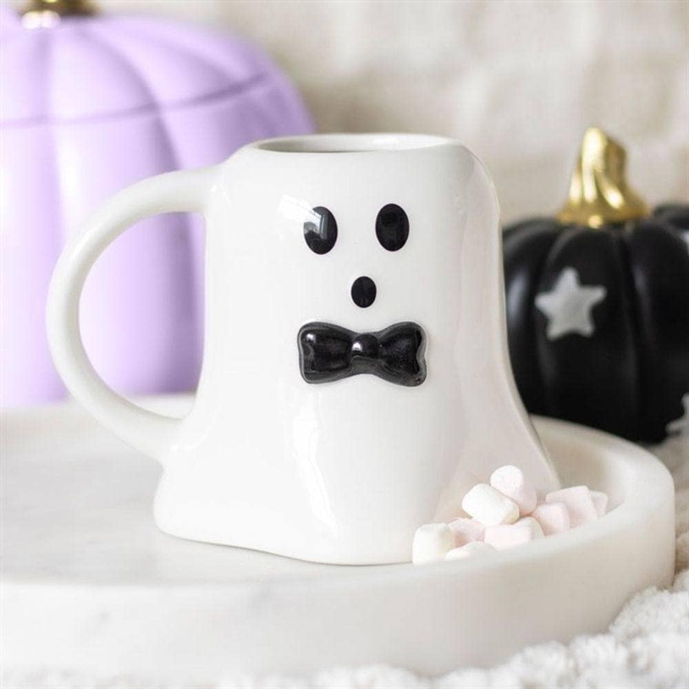 Mr Boo Ghost Shaped Mug with Bow Tie | Calming Colour