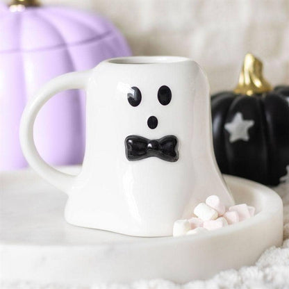 Mr Boo Ghost Shaped Mug with Bow Tie | Calming Colour