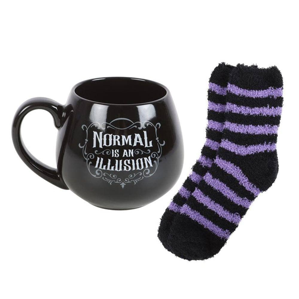 Normal is an Illusion Gothic Mug and Socks Set | Calming Colour