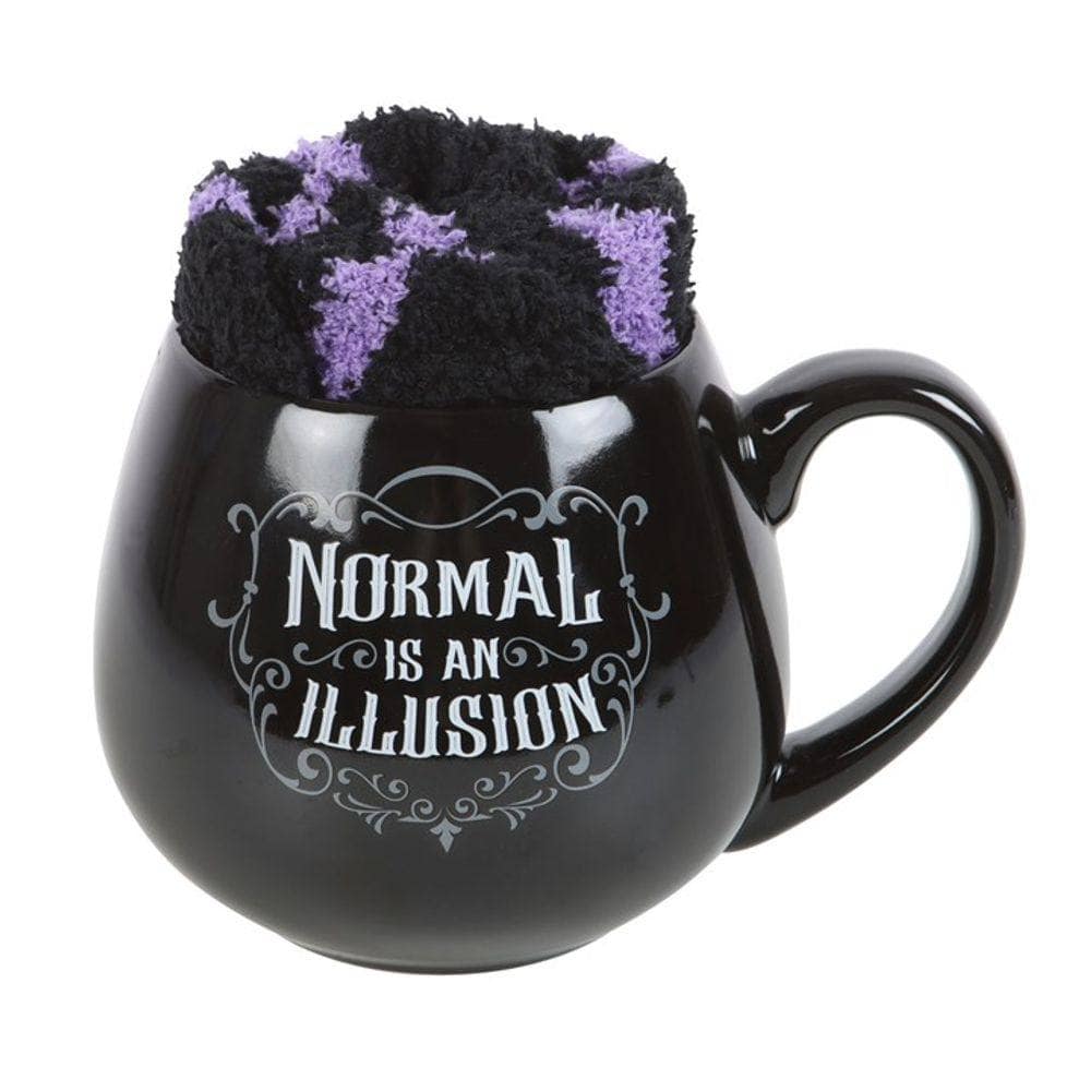 Normal is an Illusion Gothic Mug and Socks Set | Calming Colour