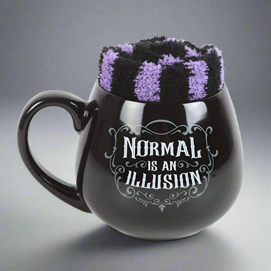 Normal is an Illusion Gothic Mug and Socks Set | Calming Colour