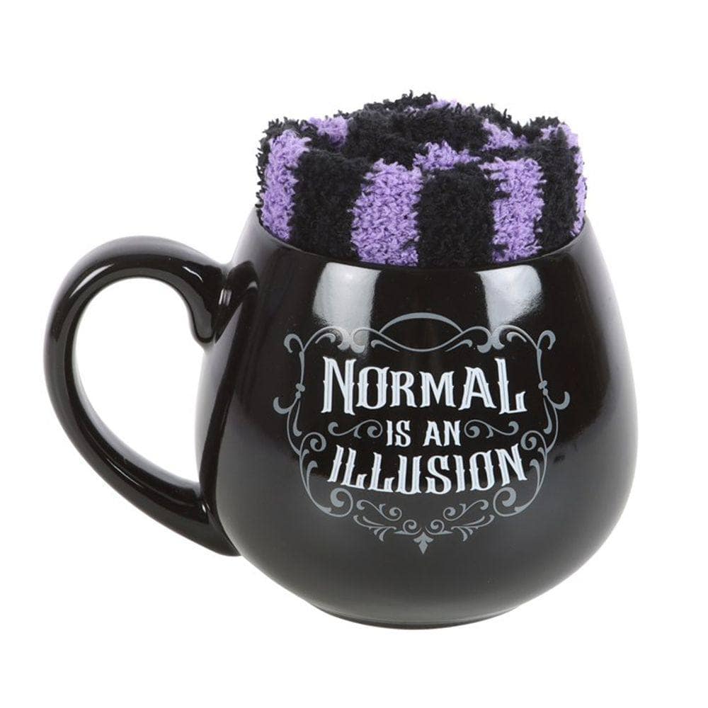 Normal is an Illusion Gothic Mug and Socks Set | Calming Colour