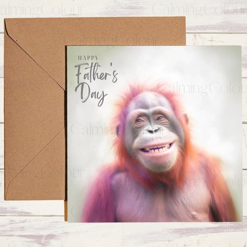 Orangutan Father's Day Card | Single Card | Calming Colour