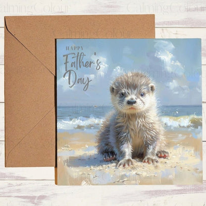 Otter Father's Day Card | Card for Otter Lover | Calming Colour