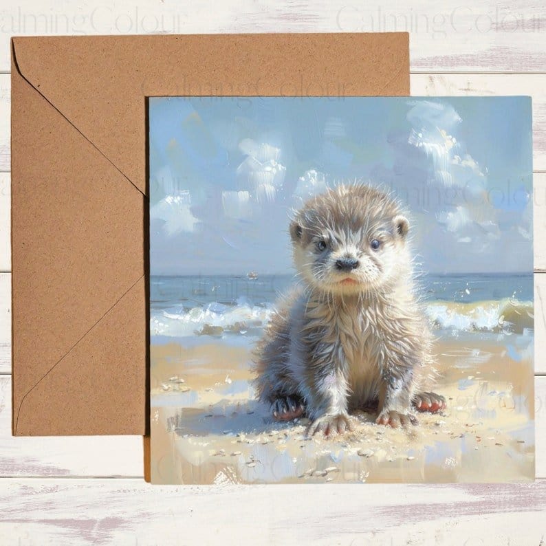 Otter Father's Day Card | Card for Otter Lover | Calming Colour