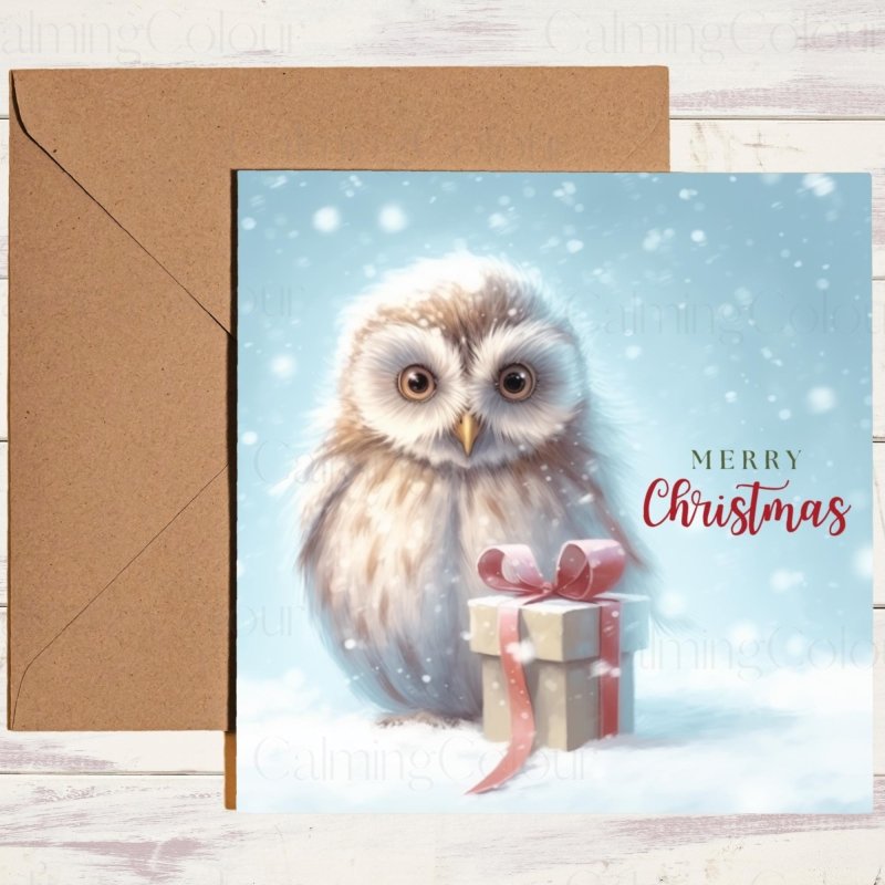 Owl Christmas Card | Winter Scene | Christmas Card