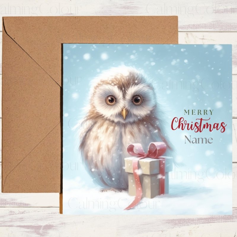 Owl Christmas Card | Winter Scene | Christmas Card