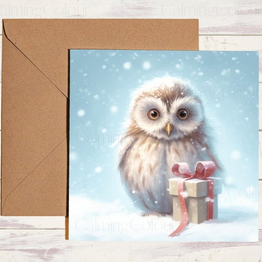 Owl Christmas Card | Winter Scene | Christmas Card