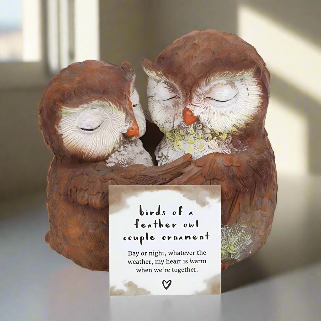 Owl Couple Ornament 'Birds of a Feather' | Calming Colour