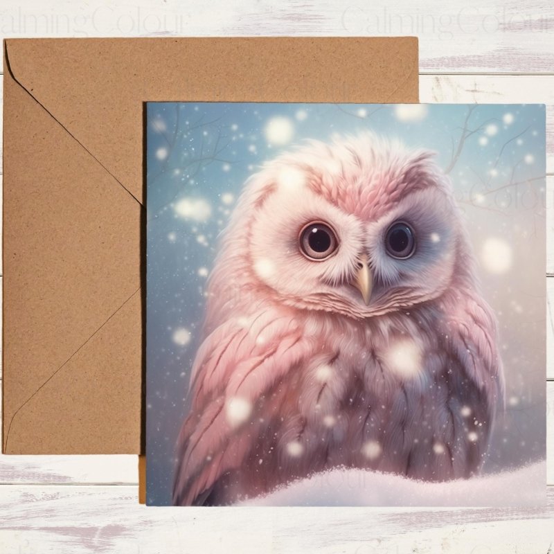 Owl in Festive Snow | Christmas Card | Christmas Card