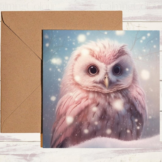 Owl in Festive Snow | Christmas Card | Christmas Card