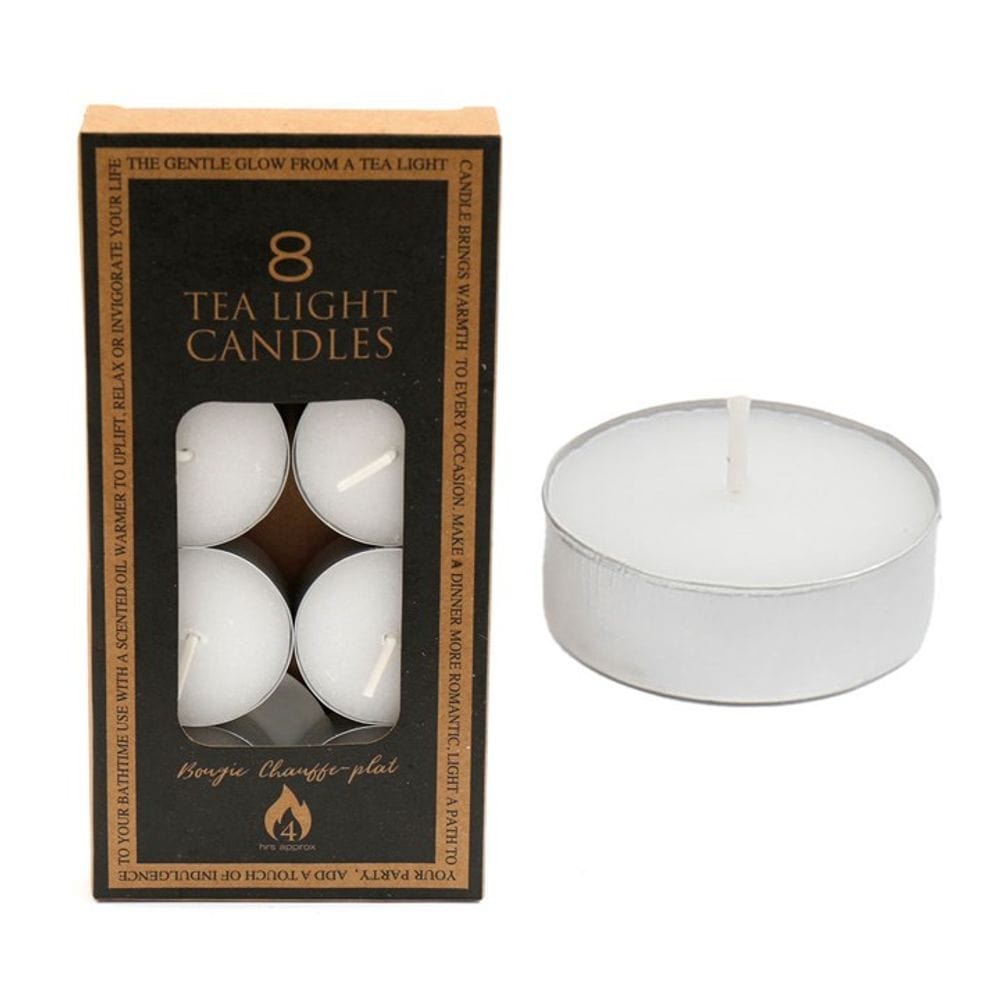 Pack of 8 4 - Hour Unscented Tealight Candles | Calming Colour