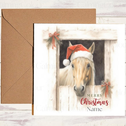 Palomino Horse by Stable Door | Christmas Card | Christmas Card