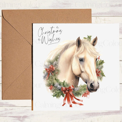 Palomino Horse Christmas Card | Card for Horse Lover | Calming Colour