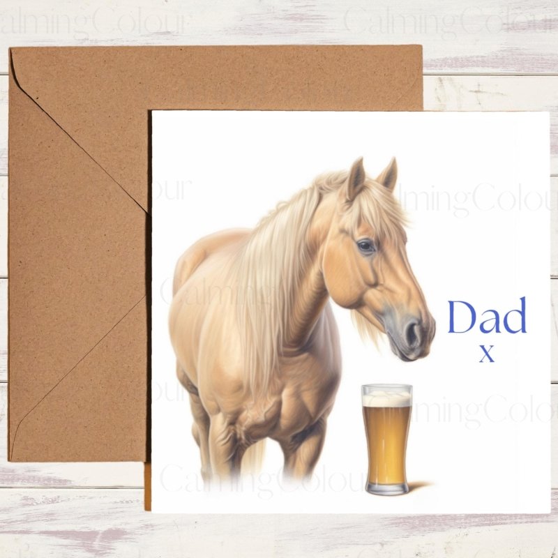 Palomino Horse Father's Day Card | For Dad With Love | Father's Day