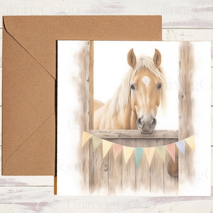 Palomino Horse with Golden Coat | Greeting Card | Birthday Card (Personalised)