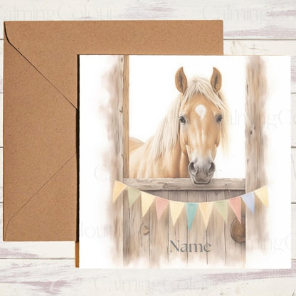 Palomino Horse with Golden Coat | Greeting Card | Birthday Card (Personalised)