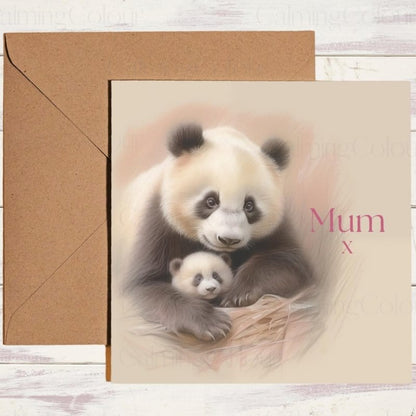 Panda Mother's Day | Greeting Card for Mum | Mother's Day Card