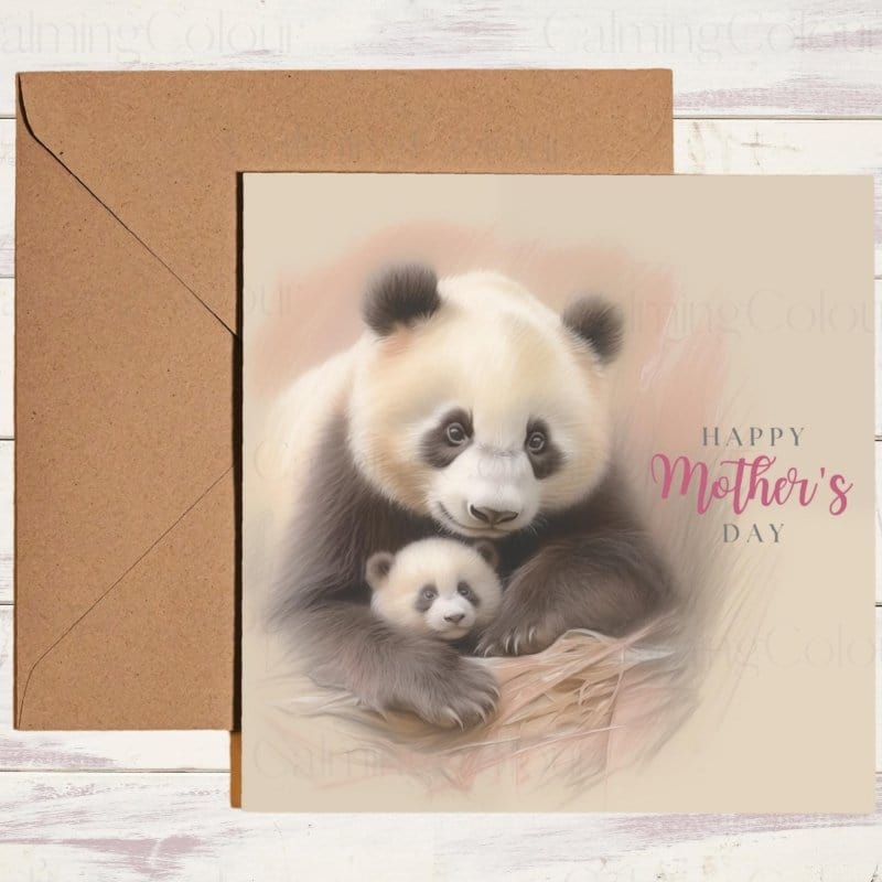 Panda Mother's Day | Greeting Card for Mum | Mother's Day Card