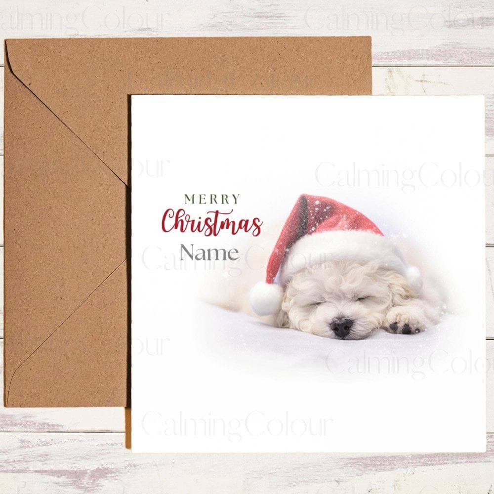 Personalised Bichon Frise Sleeping | Christmas Card | Christmas Card (Personalised)