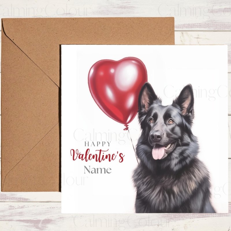 Personalised Black German Shepherd | Valentine's Card | Valentine's Day (Personalised)