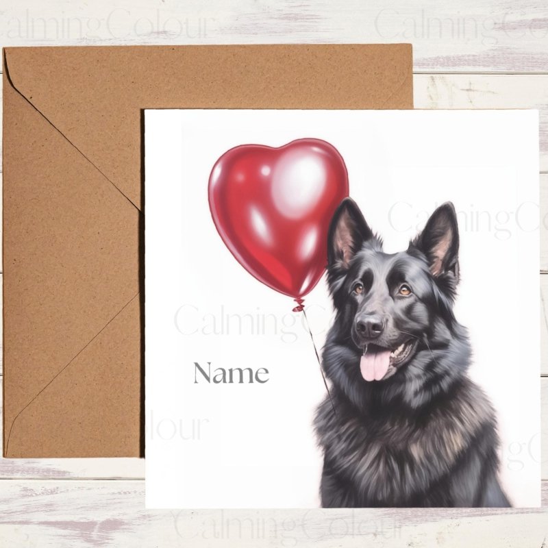 Personalised Black German Shepherd | Valentine's Card | Valentine's Day (Personalised)