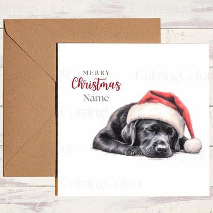 Personalised Black Labrador Christmas Card | Dog Lover Greetings | Christmas Card (Personalised)