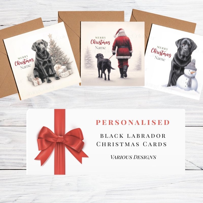 Personalised Black Labrador Christmas Card | Dog Lover Greetings | Christmas Card (Personalised)