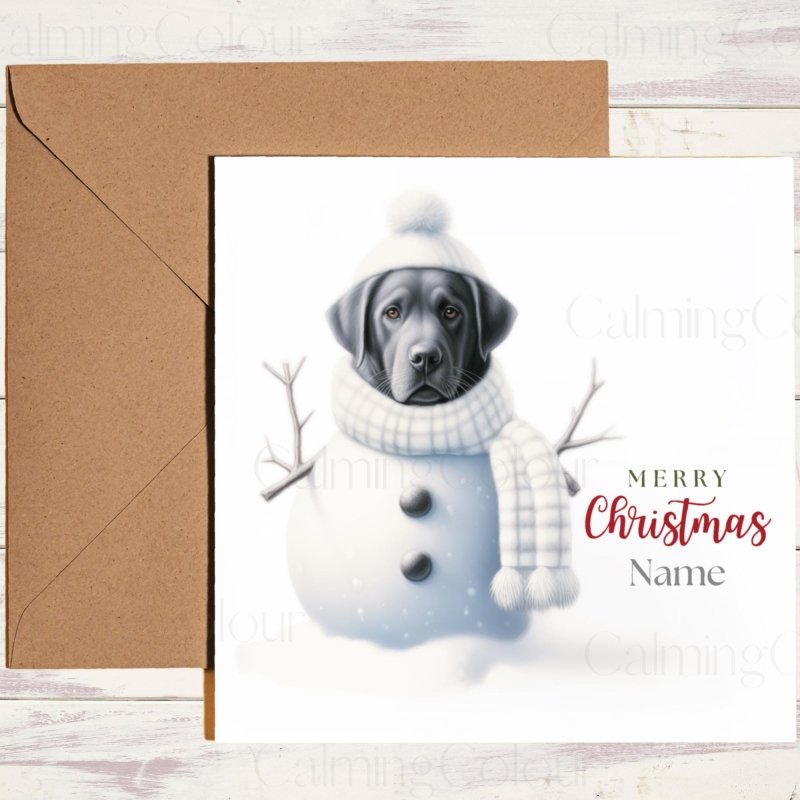 Personalised Black Labrador Christmas Card | Dog Lover Greetings | Christmas Card (Personalised)