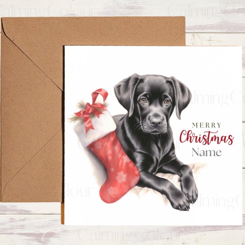 Personalised Black Labrador Christmas Card | Dog Lover Greetings | Christmas Card (Personalised)